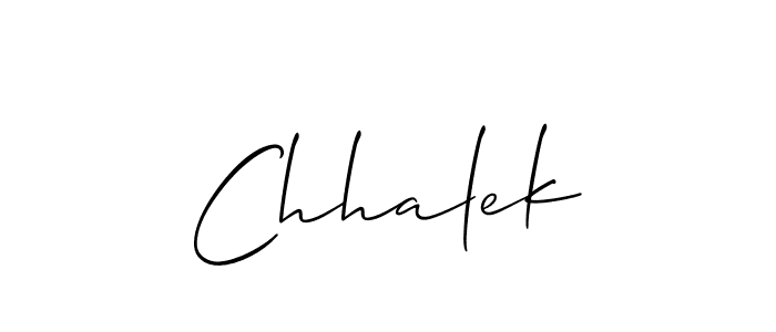 How to make Chhalek signature? Allison_Script is a professional autograph style. Create handwritten signature for Chhalek name. Chhalek signature style 2 images and pictures png