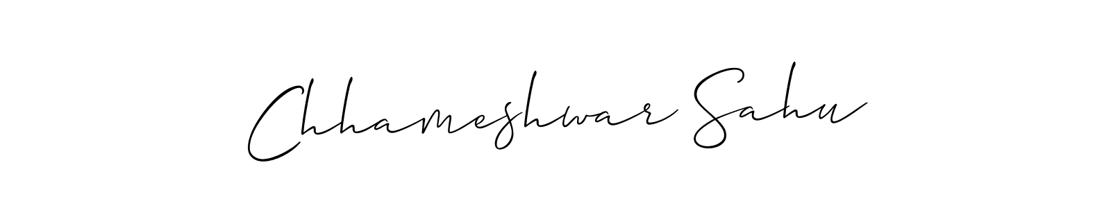Allison_Script is a professional signature style that is perfect for those who want to add a touch of class to their signature. It is also a great choice for those who want to make their signature more unique. Get Chhameshwar Sahu name to fancy signature for free. Chhameshwar Sahu signature style 2 images and pictures png