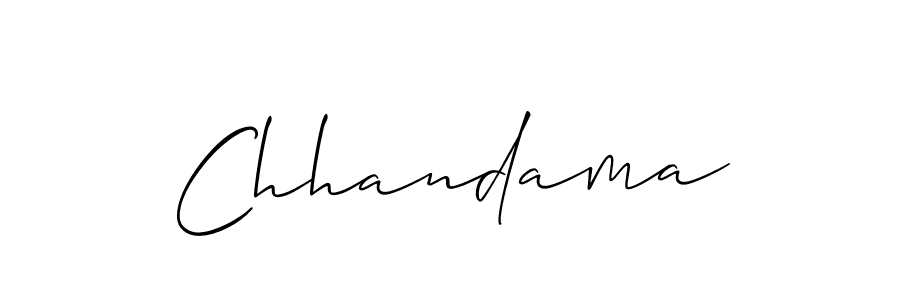 Make a beautiful signature design for name Chhandama. With this signature (Allison_Script) style, you can create a handwritten signature for free. Chhandama signature style 2 images and pictures png