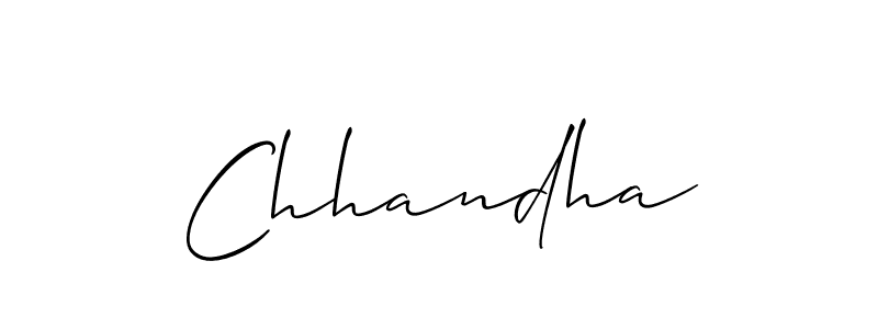 Allison_Script is a professional signature style that is perfect for those who want to add a touch of class to their signature. It is also a great choice for those who want to make their signature more unique. Get Chhandha name to fancy signature for free. Chhandha signature style 2 images and pictures png