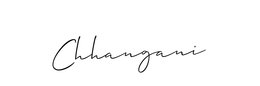 Create a beautiful signature design for name Chhangani. With this signature (Allison_Script) fonts, you can make a handwritten signature for free. Chhangani signature style 2 images and pictures png