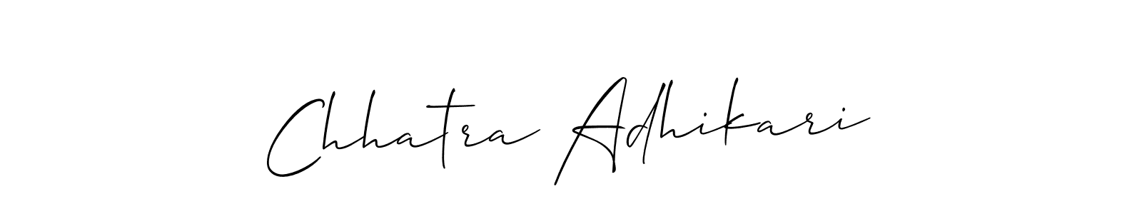 How to make Chhatra Adhikari signature? Allison_Script is a professional autograph style. Create handwritten signature for Chhatra Adhikari name. Chhatra Adhikari signature style 2 images and pictures png