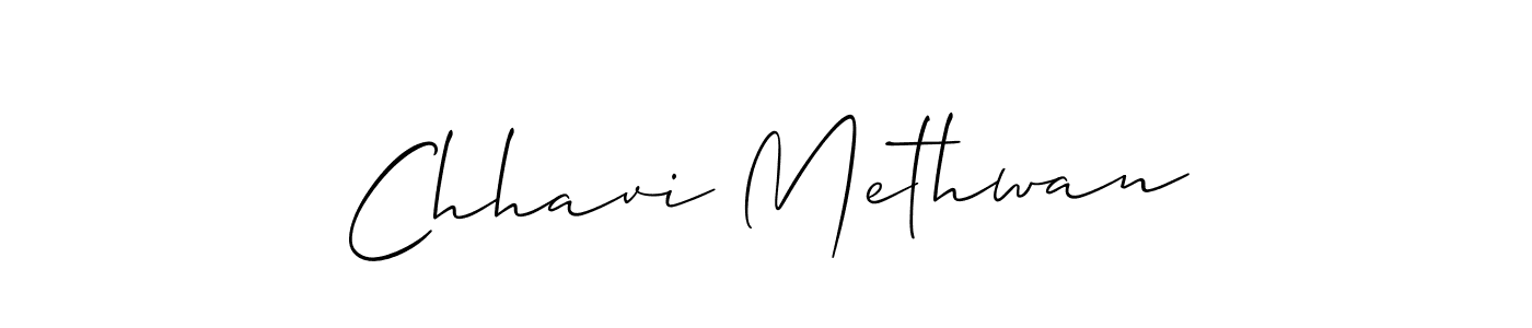 How to make Chhavi Methwan name signature. Use Allison_Script style for creating short signs online. This is the latest handwritten sign. Chhavi Methwan signature style 2 images and pictures png