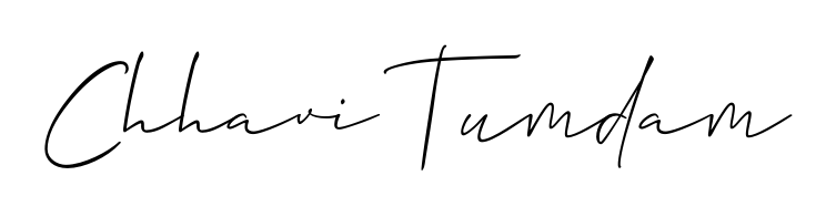 Designed for modern professionals: Chhavi Tumdam name signature crafted with Allison_Script script. Ready for digital PDF workflows. Chhavi Tumdam signature style 2 images and pictures png