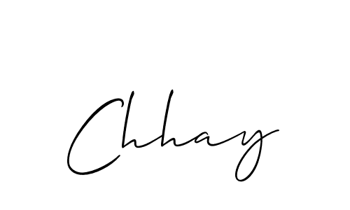 Make a beautiful signature design for name Chhay. With this signature (Allison_Script) style, you can create a handwritten signature for free. Chhay signature style 2 images and pictures png