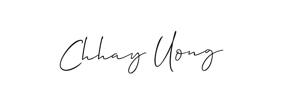 Make a beautiful signature design for name Chhay Uong. With this signature (Allison_Script) style, you can create a handwritten signature for free. Chhay Uong signature style 2 images and pictures png