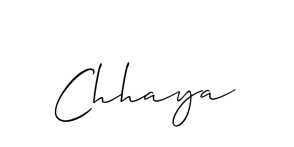 Make a beautiful signature design for name Chhaya; Chaaya. With this signature (Allison_Script) style, you can create a handwritten signature for free. Chhaya; Chaaya signature style 2 images and pictures png