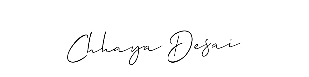 How to make Chhaya Desai signature? Allison_Script is a professional autograph style. Create handwritten signature for Chhaya Desai name. Chhaya Desai signature style 2 images and pictures png