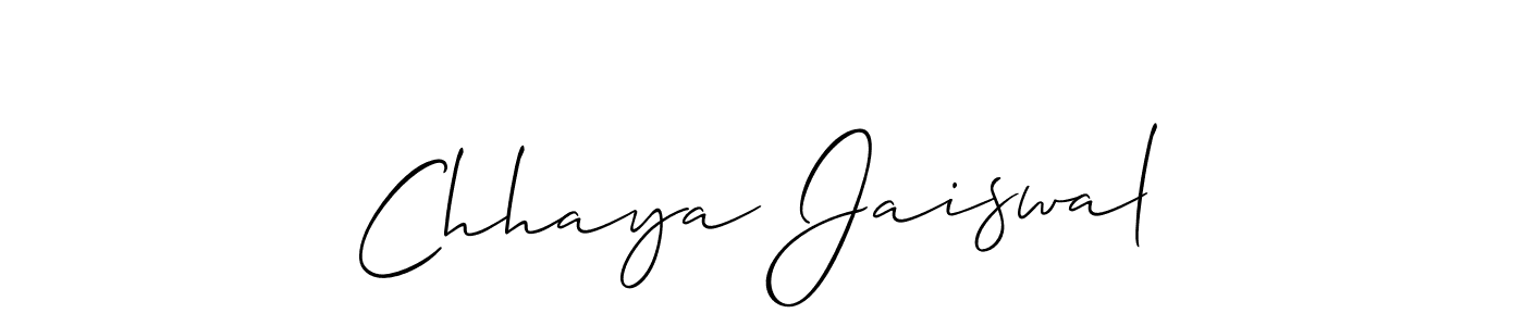 Make a beautiful signature design for name Chhaya Jaiswal. With this signature (Allison_Script) style, you can create a handwritten signature for free. Chhaya Jaiswal signature style 2 images and pictures png