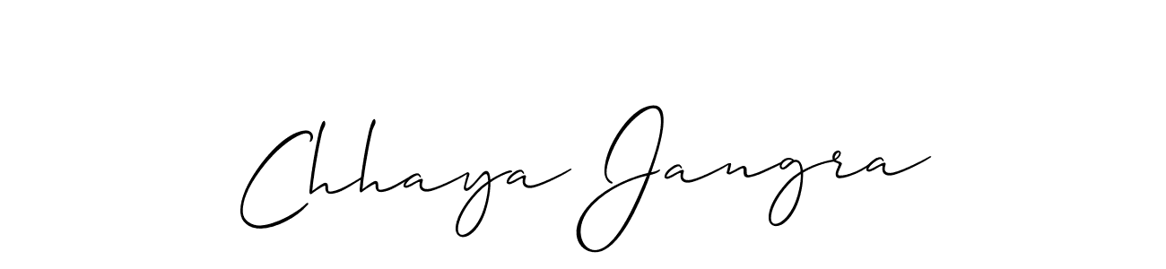 Make a beautiful signature design for name Chhaya Jangra. With this signature (Allison_Script) style, you can create a handwritten signature for free. Chhaya Jangra signature style 2 images and pictures png