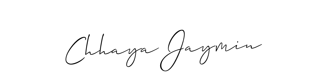Design your own signature with our free online signature maker. With this signature software, you can create a handwritten (Allison_Script) signature for name Chhaya Jaymin. Chhaya Jaymin signature style 2 images and pictures png