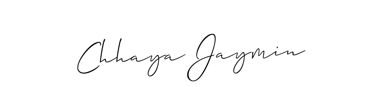 It looks lik you need a new signature style for name Chhaya Jaymin. Design unique handwritten (Allison_Script) signature with our free signature maker in just a few clicks. Chhaya Jaymin signature style 2 images and pictures png