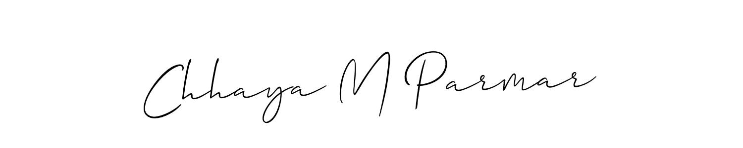 Use a signature maker to create a handwritten signature online. With this signature software, you can design (Allison_Script) your own signature for name Chhaya M Parmar. Chhaya M Parmar signature style 2 images and pictures png