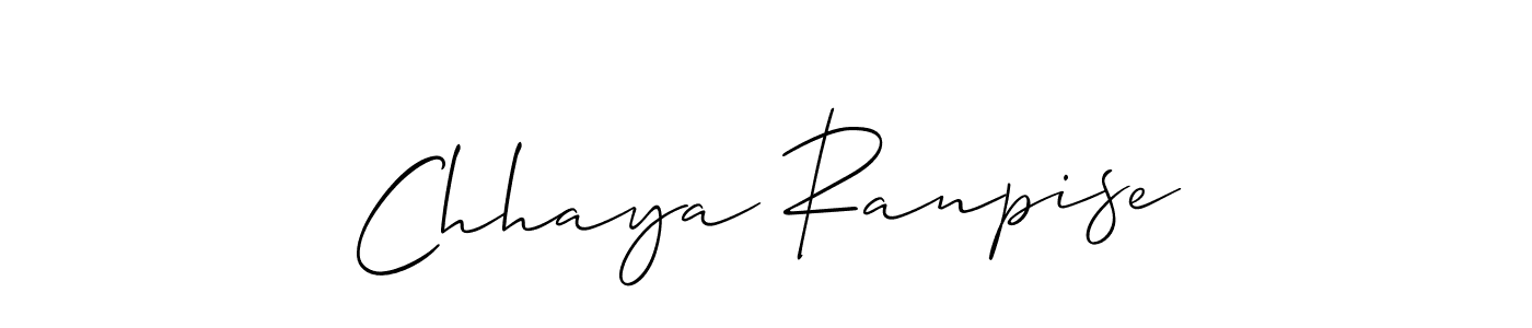 Design your own signature with our free online signature maker. With this signature software, you can create a handwritten (Allison_Script) signature for name Chhaya Ranpise. Chhaya Ranpise signature style 2 images and pictures png