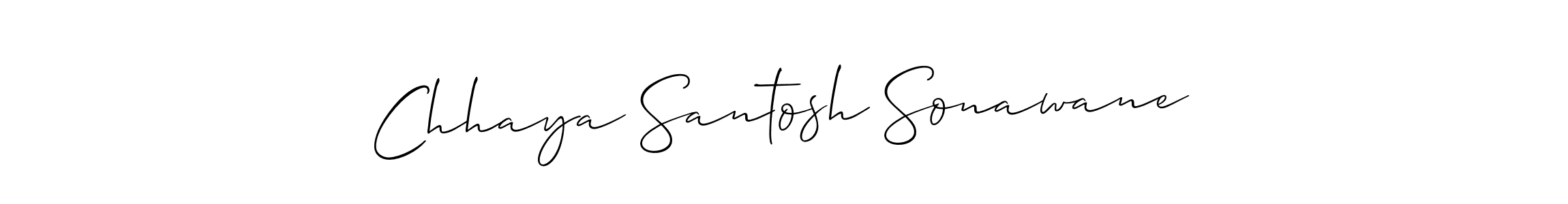 How to make Chhaya Santosh Sonawane name signature. Use Allison_Script style for creating short signs online. This is the latest handwritten sign. Chhaya Santosh Sonawane signature style 2 images and pictures png