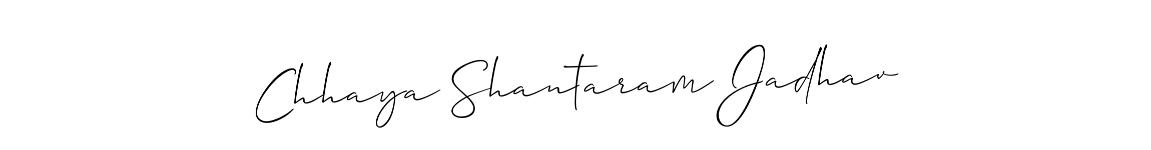 This is the best signature style for the Chhaya Shantaram Jadhav name. Also you like these signature font (Allison_Script). Mix name signature. Chhaya Shantaram Jadhav signature style 2 images and pictures png