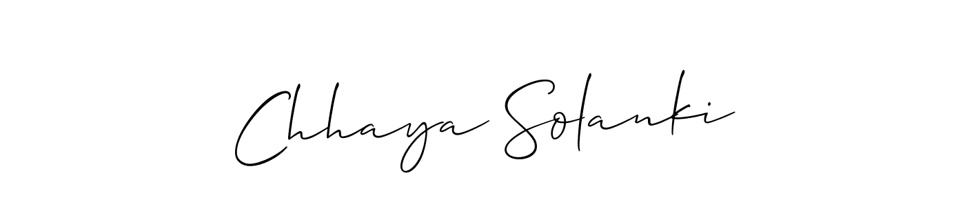 The best way (Allison_Script) to make a short signature is to pick only two or three words in your name. The name Chhaya Solanki include a total of six letters. For converting this name. Chhaya Solanki signature style 2 images and pictures png