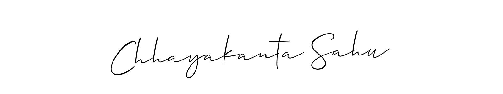 Allison_Script is a professional signature style that is perfect for those who want to add a touch of class to their signature. It is also a great choice for those who want to make their signature more unique. Get Chhayakanta Sahu name to fancy signature for free. Chhayakanta Sahu signature style 2 images and pictures png
