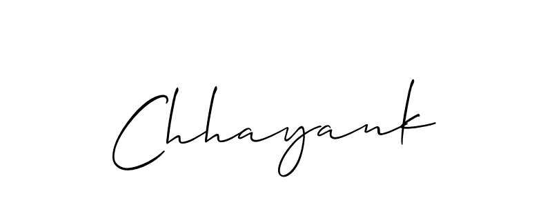 Create a beautiful signature design for name Chhayank. With this signature (Allison_Script) fonts, you can make a handwritten signature for free. Chhayank signature style 2 images and pictures png