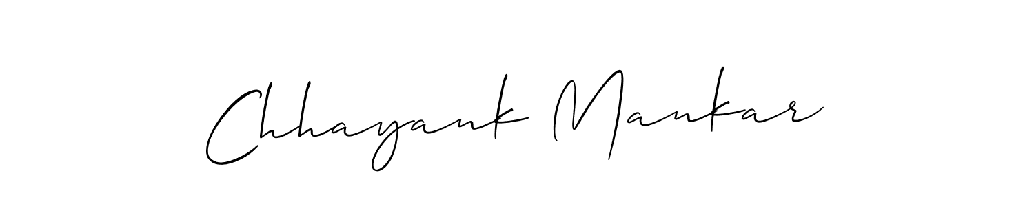 It looks lik you need a new signature style for name Chhayank Mankar. Design unique handwritten (Allison_Script) signature with our free signature maker in just a few clicks. Chhayank Mankar signature style 2 images and pictures png