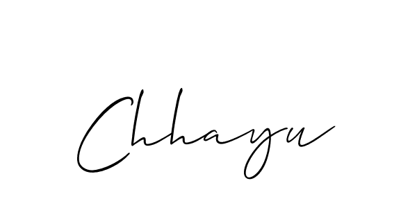 How to make Chhayu signature? Allison_Script is a professional autograph style. Create handwritten signature for Chhayu name. Chhayu signature style 2 images and pictures png