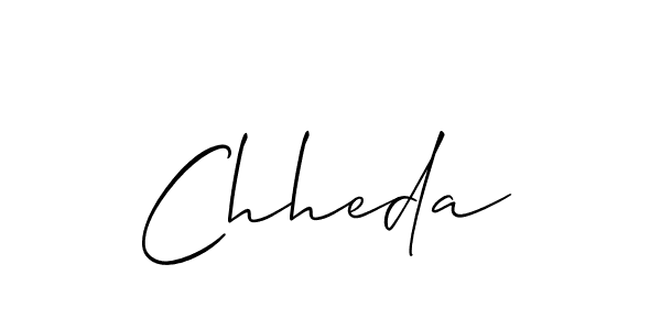 Design your own signature with our free online signature maker. With this signature software, you can create a handwritten (Allison_Script) signature for name Chheda. Chheda signature style 2 images and pictures png