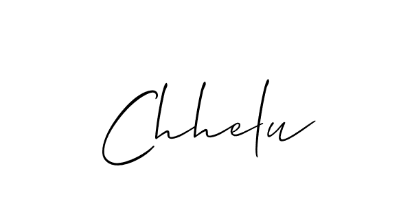 Create a beautiful signature design for name Chhelu. With this signature (Allison_Script) fonts, you can make a handwritten signature for free. Chhelu signature style 2 images and pictures png