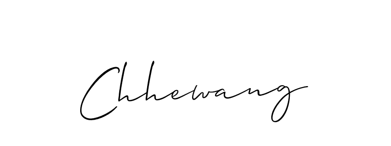 Allison_Script is a professional signature style that is perfect for those who want to add a touch of class to their signature. It is also a great choice for those who want to make their signature more unique. Get Chhewang name to fancy signature for free. Chhewang signature style 2 images and pictures png