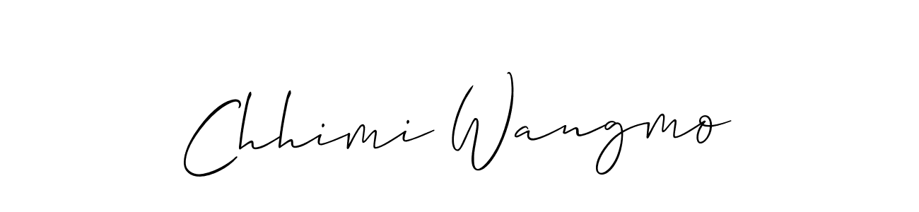 Design your own signature with our free online signature maker. With this signature software, you can create a handwritten (Allison_Script) signature for name Chhimi Wangmo. Chhimi Wangmo signature style 2 images and pictures png