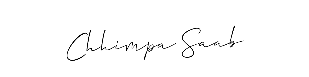 if you are searching for the best signature style for your name Chhimpa Saab. so please give up your signature search. here we have designed multiple signature styles  using Allison_Script. Chhimpa Saab signature style 2 images and pictures png