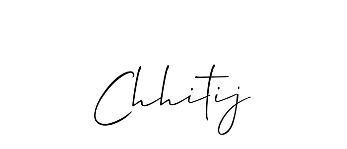 Use a signature maker to create a handwritten signature online. With this signature software, you can design (Allison_Script) your own signature for name Chhitij. Chhitij signature style 2 images and pictures png