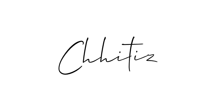 Allison_Script is a professional signature style that is perfect for those who want to add a touch of class to their signature. It is also a great choice for those who want to make their signature more unique. Get Chhitiz name to fancy signature for free. Chhitiz signature style 2 images and pictures png