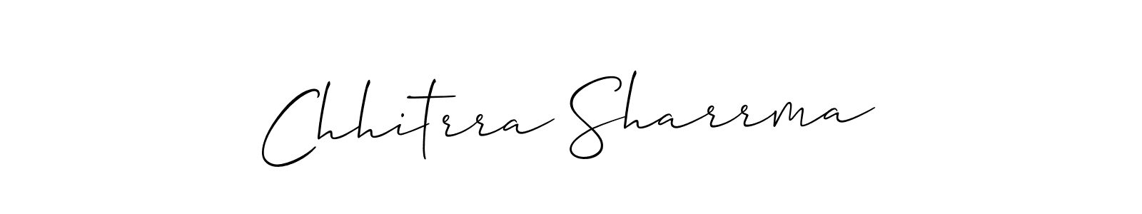 Make a beautiful signature design for name Chhitrra Sharrma. With this signature (Allison_Script) style, you can create a handwritten signature for free. Chhitrra Sharrma signature style 2 images and pictures png