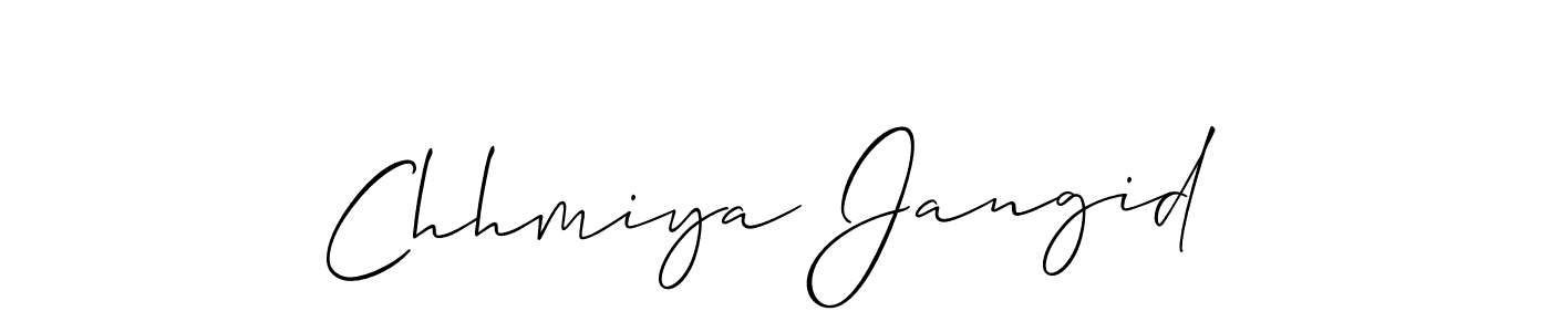 if you are searching for the best signature style for your name Chhmiya Jangid. so please give up your signature search. here we have designed multiple signature styles  using Allison_Script. Chhmiya Jangid signature style 2 images and pictures png