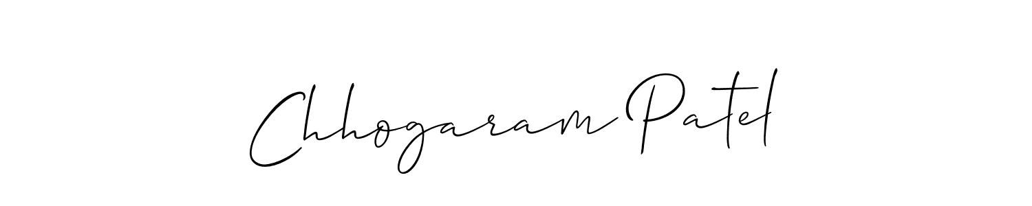 How to Draw Chhogaram Patel signature style? Allison_Script is a latest design signature styles for name Chhogaram Patel. Chhogaram Patel signature style 2 images and pictures png