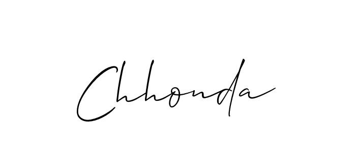 Also we have Chhonda name is the best signature style. Create professional handwritten signature collection using Allison_Script autograph style. Chhonda signature style 2 images and pictures png