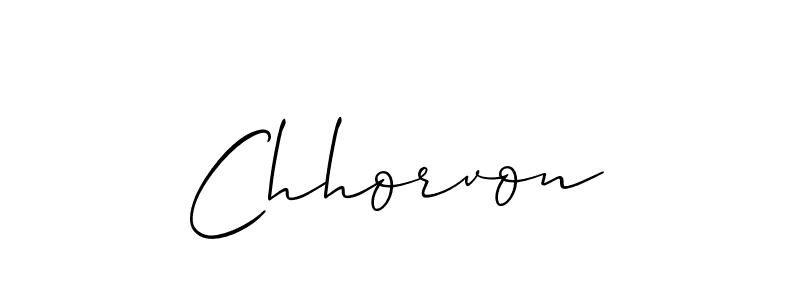 The best way (Allison_Script) to make a short signature is to pick only two or three words in your name. The name Chhorvon include a total of six letters. For converting this name. Chhorvon signature style 2 images and pictures png