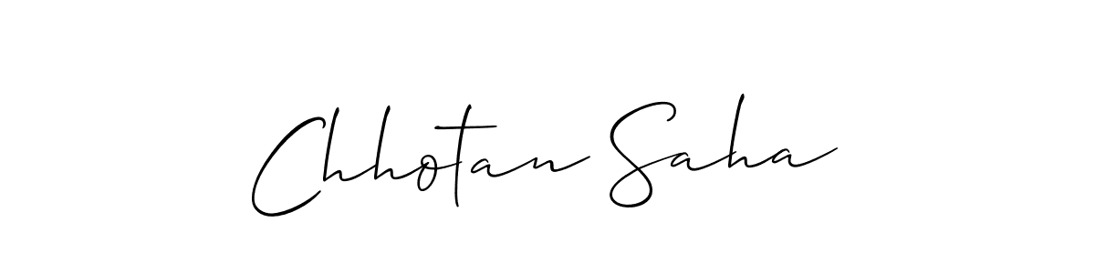 Similarly Allison_Script is the best handwritten signature design. Signature creator online .You can use it as an online autograph creator for name Chhotan Saha. Chhotan Saha signature style 2 images and pictures png