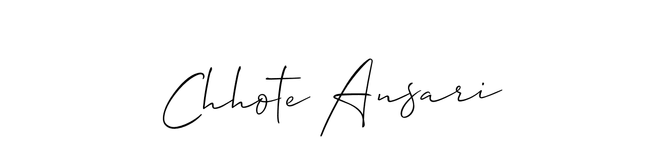 Make a beautiful signature design for name Chhote Ansari. With this signature (Allison_Script) style, you can create a handwritten signature for free. Chhote Ansari signature style 2 images and pictures png