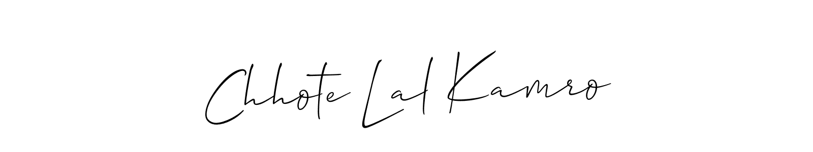 This is the best signature style for the Chhote Lal Kamro name. Also you like these signature font (Allison_Script). Mix name signature. Chhote Lal Kamro signature style 2 images and pictures png