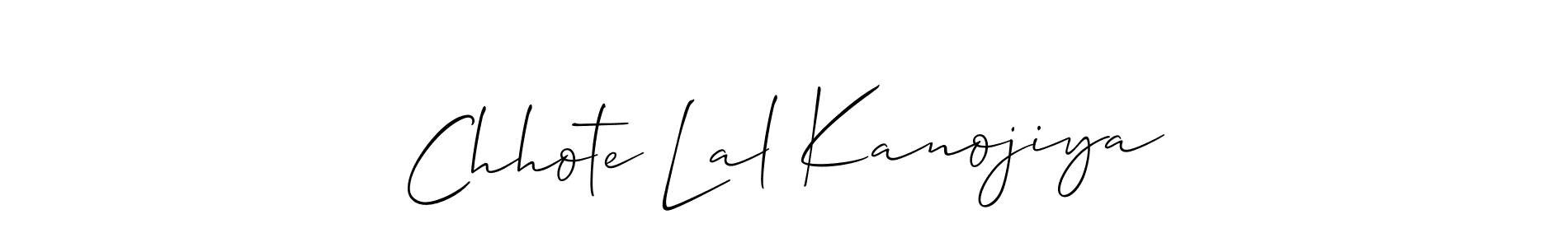 Make a beautiful signature design for name Chhote Lal Kanojiya. With this signature (Allison_Script) style, you can create a handwritten signature for free. Chhote Lal Kanojiya signature style 2 images and pictures png