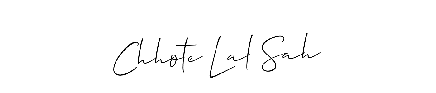 How to make Chhote Lal Sah name signature. Use Allison_Script style for creating short signs online. This is the latest handwritten sign. Chhote Lal Sah signature style 2 images and pictures png