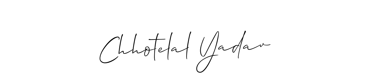 Allison_Script is a professional signature style that is perfect for those who want to add a touch of class to their signature. It is also a great choice for those who want to make their signature more unique. Get Chhotelal Yadav name to fancy signature for free. Chhotelal Yadav signature style 2 images and pictures png