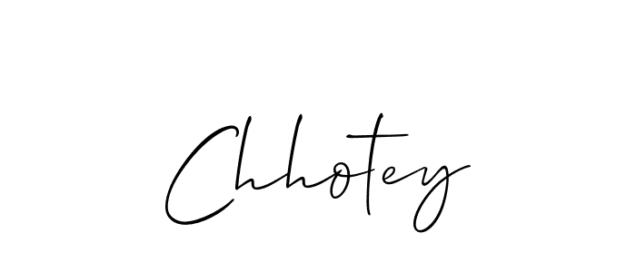 Make a beautiful signature design for name Chhotey. With this signature (Allison_Script) style, you can create a handwritten signature for free. Chhotey signature style 2 images and pictures png