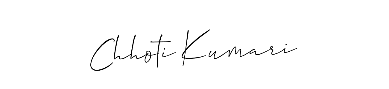 How to make Chhoti Kumari name signature. Use Allison_Script style for creating short signs online. This is the latest handwritten sign. Chhoti Kumari signature style 2 images and pictures png