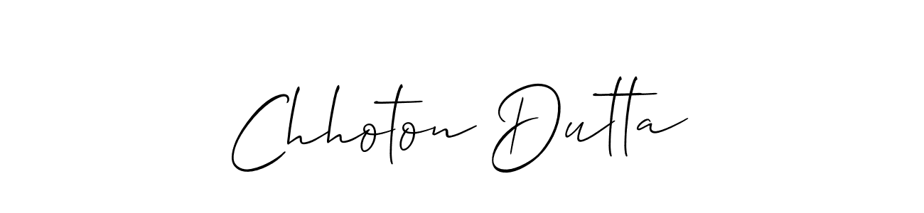 How to make Chhoton Dutta signature? Allison_Script is a professional autograph style. Create handwritten signature for Chhoton Dutta name. Chhoton Dutta signature style 2 images and pictures png