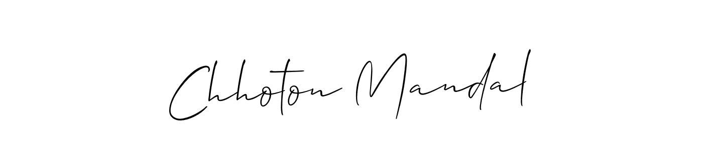 Design your own signature with our free online signature maker. With this signature software, you can create a handwritten (Allison_Script) signature for name Chhoton Mandal. Chhoton Mandal signature style 2 images and pictures png