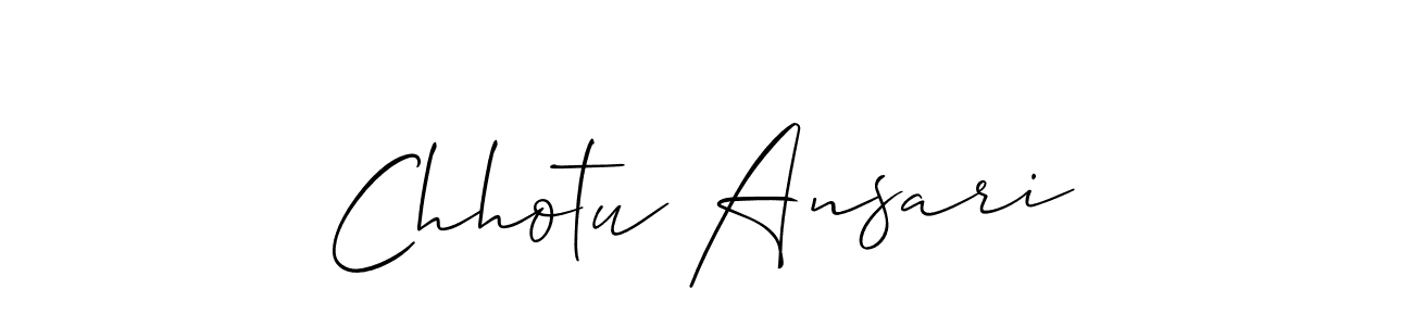 Also we have Chhotu Ansari name is the best signature style. Create professional handwritten signature collection using Allison_Script autograph style. Chhotu Ansari signature style 2 images and pictures png