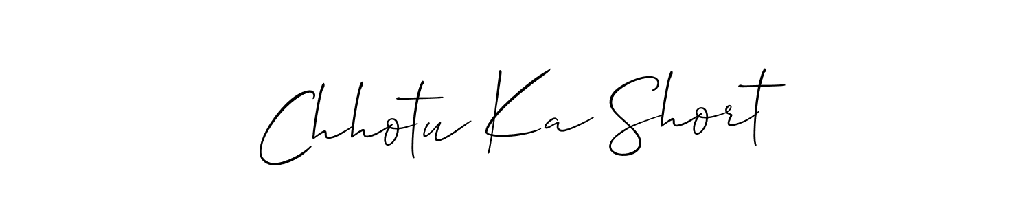 Create a beautiful signature design for name Chhotu Ka Short. With this signature (Allison_Script) fonts, you can make a handwritten signature for free. Chhotu Ka Short signature style 2 images and pictures png
