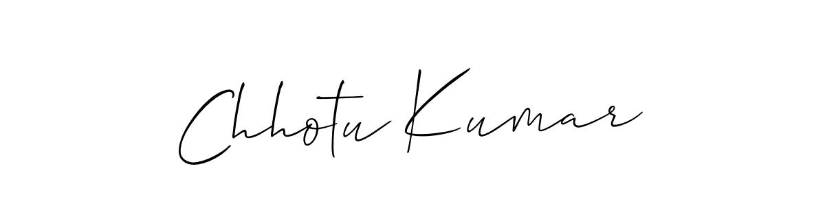 Design your own signature with our free online signature maker. With this signature software, you can create a handwritten (Allison_Script) signature for name Chhotu Kumar. Chhotu Kumar signature style 2 images and pictures png